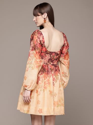 Label RITU KUMAR Ecru Kaitlyn Sweetheart Neck Short Dress