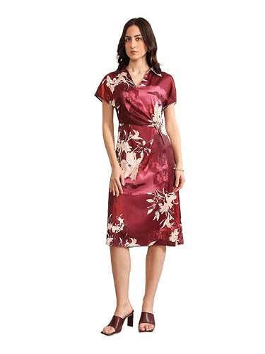 Kazo Marsala Midi Dress (Multicolor XS)