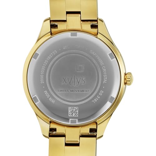 Xylys Amaris with Multifunction with Moon Phase Quartz Green Dial Golden Stainless Steel Strap Watch for Women - 45017YM01E