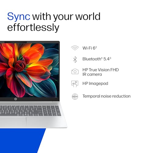 HP Omnibook 5 (Previously Pavilion), AMD Ryzen AI 7 350 (24GB LPDDR5x, 1TB SSD), 2k (1920 x 1200),Touch, Anti-Glare,16''/40.6cm, Win11, M365* Office24, Silver, 1.79kg, ag1087au, BL, Next Gen AI Laptop