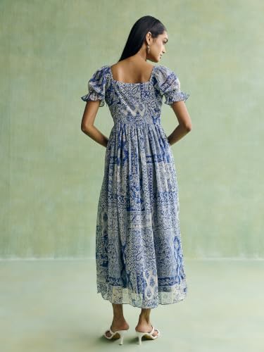 Aarke Ritu Kumar Blue Patchloom Long Dress