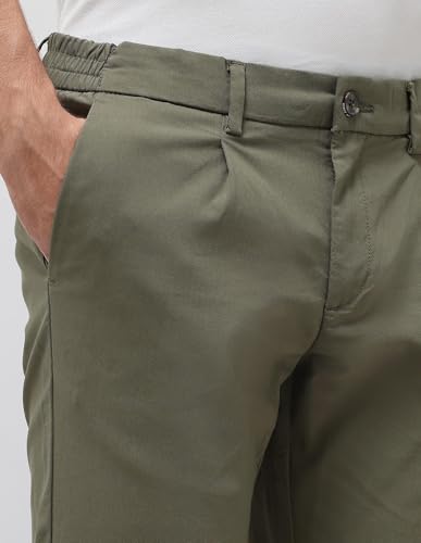 U.S.Polo Association Men's Slim Fit Mid Rise Trousers (USTRO045D_Olive_32)