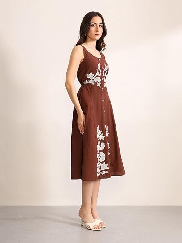 Kazo Dalton Midi Dress (Brown M)