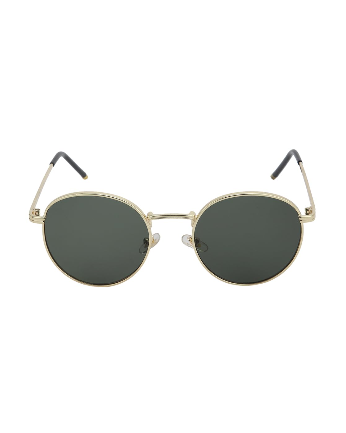 Carlton London Gold Toned with Green UV Protected Lens Round Sunglass for unisex