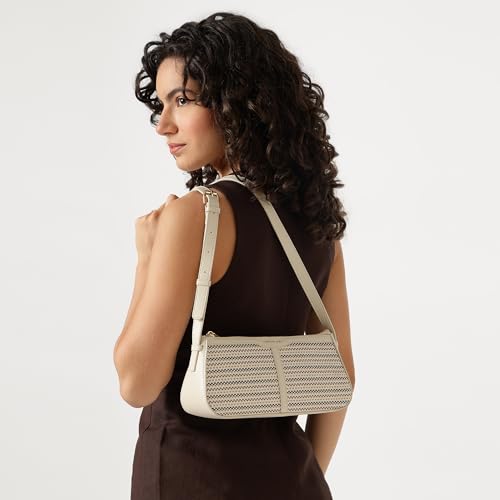Fastrack Crossweave Classic Sling Bag | Faux Leather Weave Pattern Bag | Adjustable Strap with Buckle | Zipper Closure | One Main Compartment with Internal Organizer Pockets