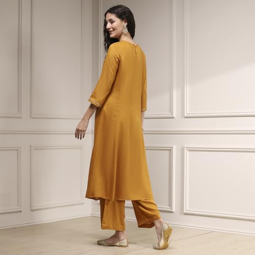 Biba Women's Rayon Kurta, Bottom, Dupatta (SKDMRIGL31307AW25MUST