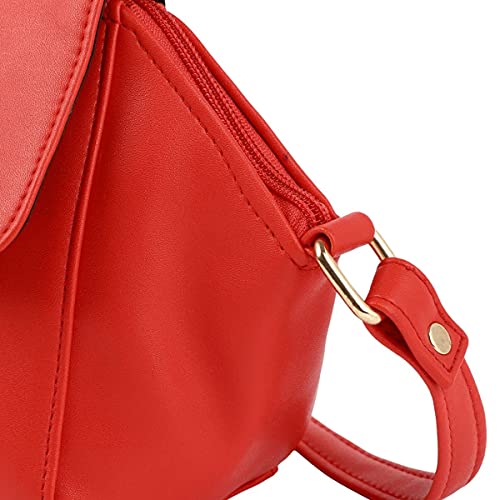 ACCESSHER stylish trendy Red Solid Sling Bag for girls and women