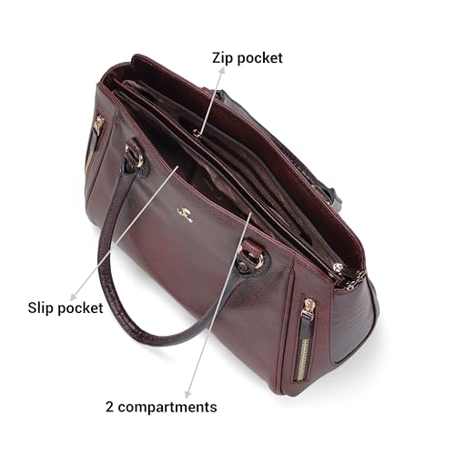 Mochi Women Brown Casual Leather Soft Body Zipper closure Solid Shoulder Bag (37-68)