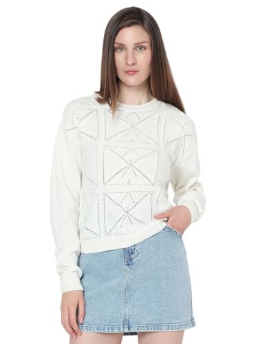 VERO MODA Women's Relaxed Fit Beige Sweater