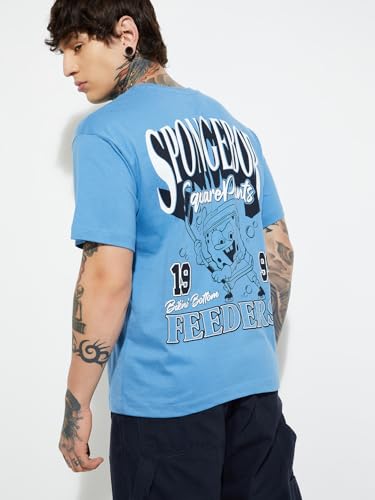 Max Men's Regular Fit T-Shirt (UBCKHCTS005LI_Blue