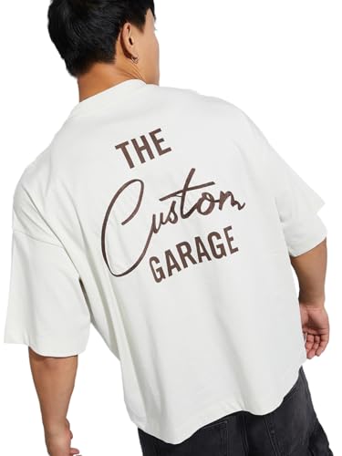 Max URB_N Men Printed Boxy Fit T-Shirt (White_L)