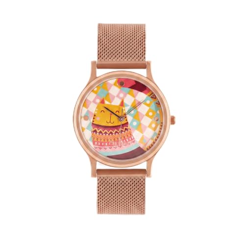TEAL BY CHUMBAK Analog Wrist Watch for Women | Round Dial | Floral Strap | Stylish Fashion Watch | Gift for Girls & Ladies | Casual & Work Wear