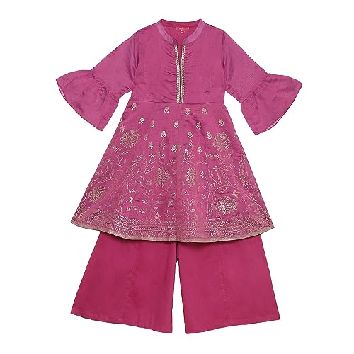 BIBA Girls PRINTED GATHERED KID(KWBANARAS HYNMS5806_PURPLE_5)