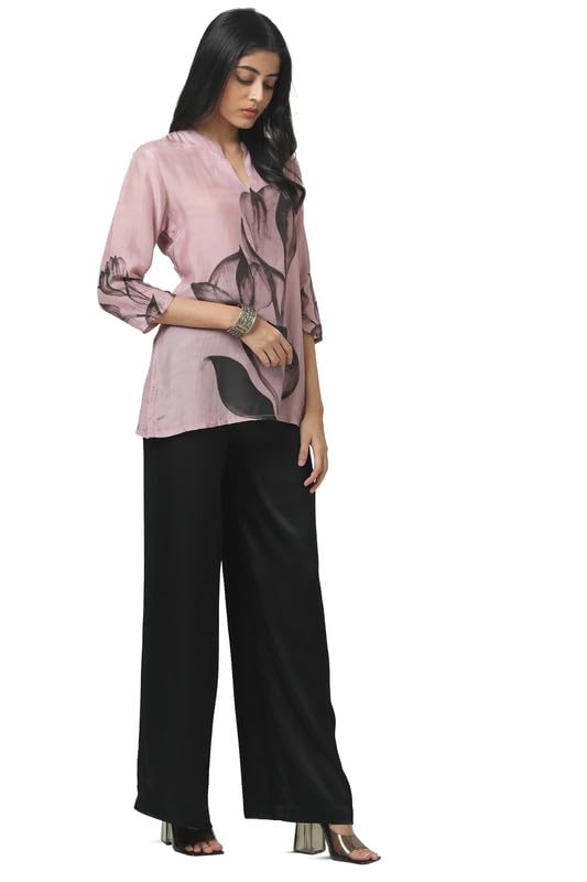 Soch Womens Onion Pink Muslin Floral Print Tunic