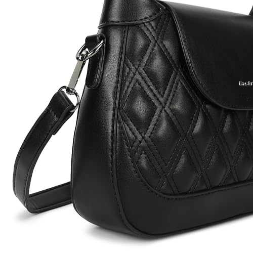 Fastrack Carry Curve Satchel Faux-Leather Women’s Handbag | Quilted Design with Dual Carry Options & Roomy Main Compartment