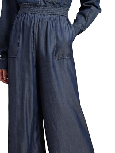 VERO MODA Women's Regular Fit High-Rise Blue Pants