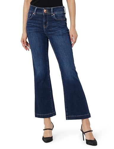 ONLY Women Washed Cotton Blend Flared Fit Mid Rise Blue Jeans
