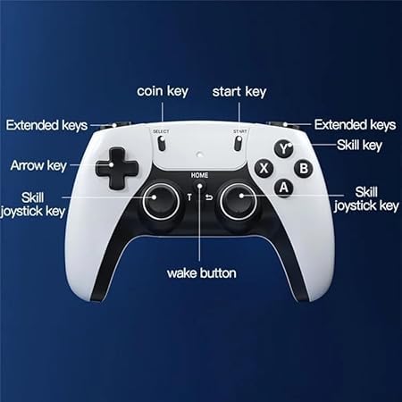 M22 GameStick High Graphics & Retro Gaming Console, 1080P HD, Dual Wireless Controllers, Classic Games Collection, White