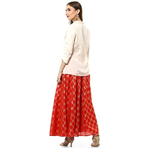Rangriti Women's Ethnic Red Ethnic Wear Two Piece Set (Size_S)