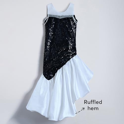 Hopscotch Girls Black Sleeveless Sequin Embellished Gown for Age (3-4 Years)