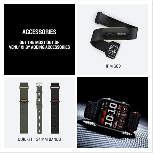 Garmin® Venu® X1, Thin and Lightweight GPS Smartwatch, AMOLED Display, Advanced Health and Fitness Features, Black with Slate Titanium Caseback and Black ComfortFit Nylon Band
