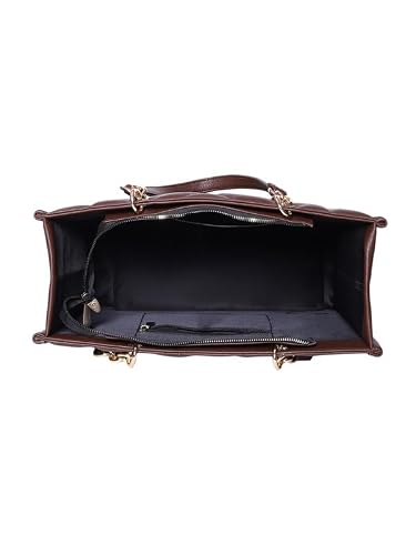 MINI WESST Women's Western Casual Textured Zip Tote Bag | Perfect for Office, College & Everyday Use