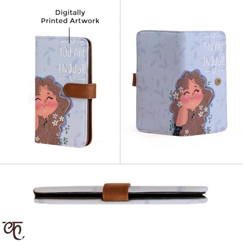 Kalankit Passport Wallet for Women | Vegan Leather Bi-Fold Long Wallet & Travel Purse | Valentine Gift for Her, Valentine Gifts for Women | You are Enough!