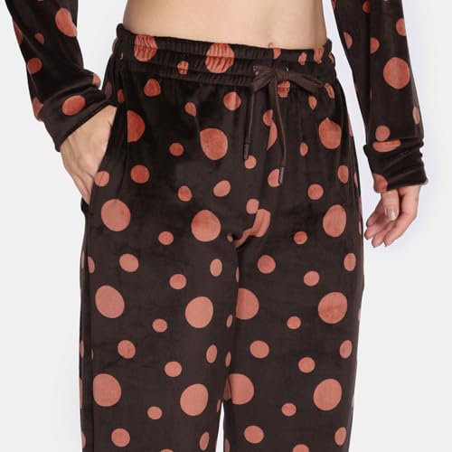 Zivame Knit Poly Velour Loungewear Set, Caviar, XL