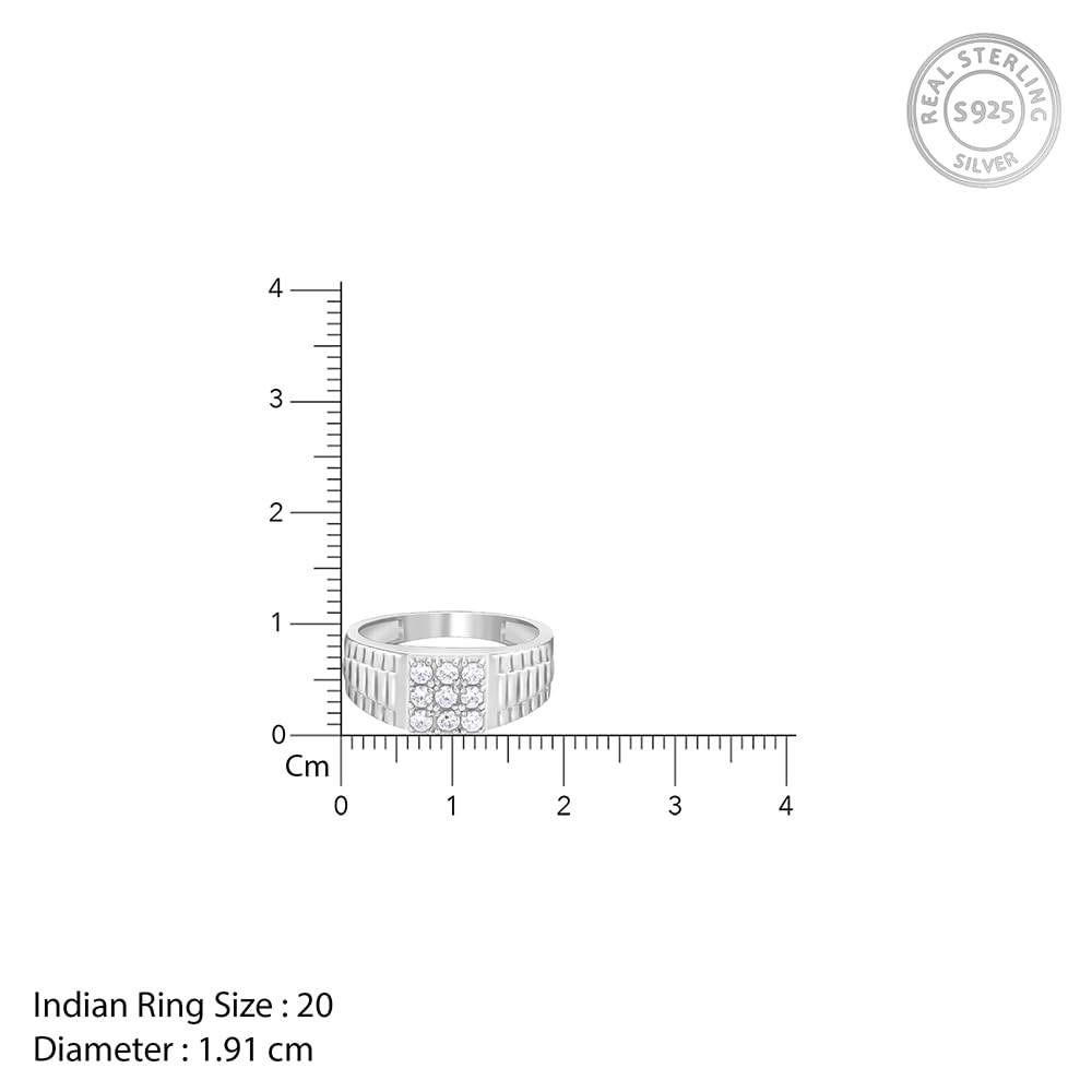 GIVA 925 Silver Fuego Ring For Him, Adjustable | Gifts for Men and Boys | With Certificate of Authenticity and 925 Stamp | 6 Months Warranty