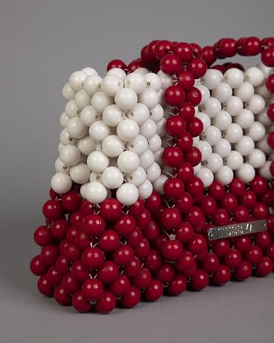 TUSSYA BY SHREYA Cherry Ivory Crystal Bag Elegant Pearl Design Handbag with Broad Beaded Belt