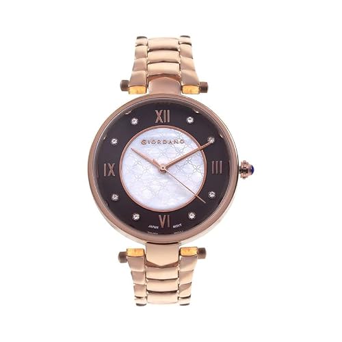 Giordano Stylish Analog Watch for Women - Stainless Steel Belt with Classic Roman Numerals, Dual Colored Textured Dial