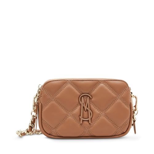 Steve Madden Womens Steve Madden Bdaisy Double Zip Crossbody, Cognac, One Size
