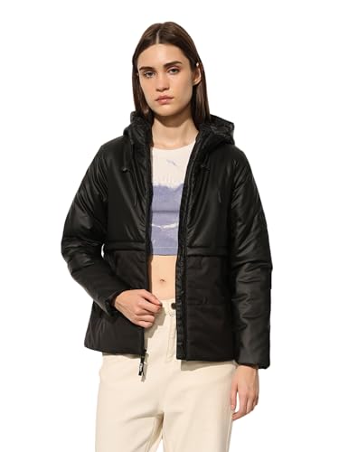 ONLY Women's Solid Regular Fit Black Jacket