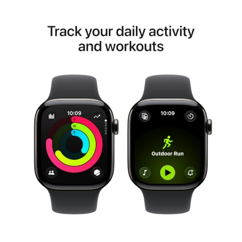 Apple Watch Series 11 GPS + Cellular 42mm Slate Titanium Case with Black Sport Band - S/M