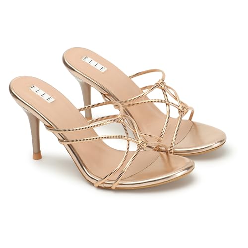 ELLE Women Round toe Stiletto Heel Slip-On Sandal
