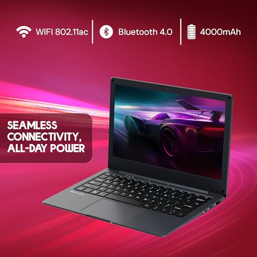 Neopticon EBook 11.6" HD Laptop | Best Student & Office Work Laptop | Celeron N4020 | 4GB DDR4 | 128GB eMMC + M.2 SSD Expandable Slot | Win 11 Home |31Wh Battery | UHD Graphics 600 | Black