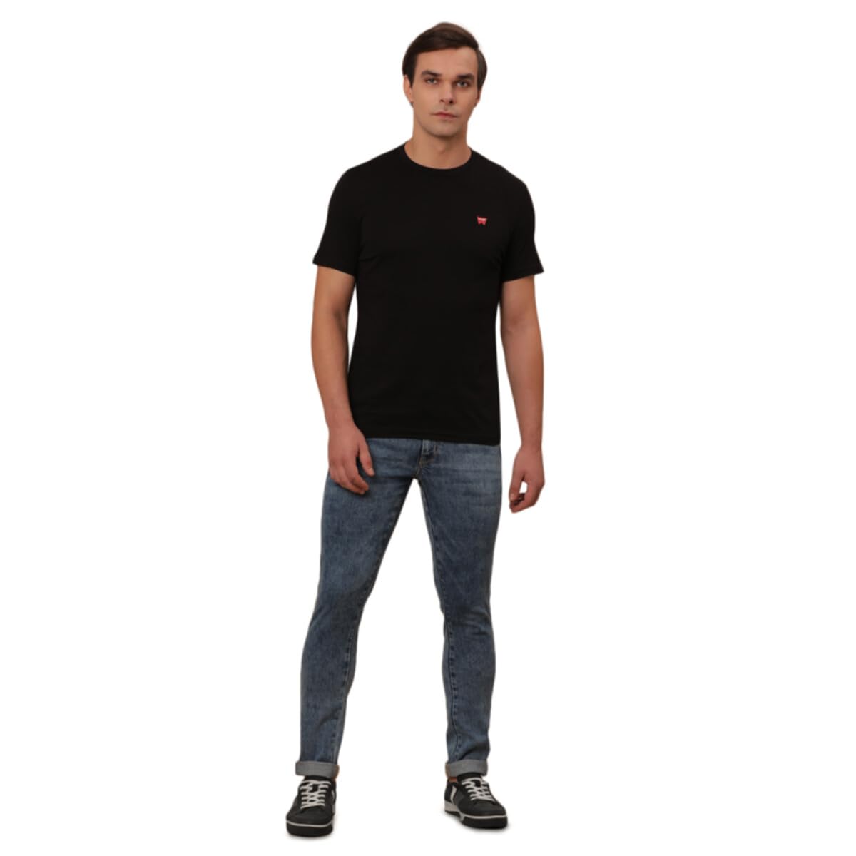 Wrangler Men's Regular Fit T-Shirt (WMTS005604_Jet Black