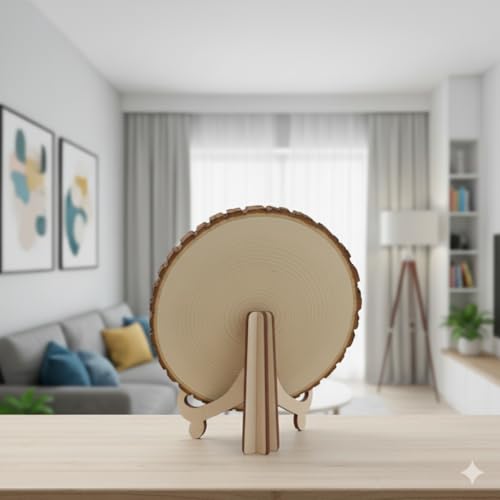 Natural Wooden Slice Photo Frame | 6 Inch Custom Photo Gift Item | Laser Engraved Natural Wood Slice with Stand | Handmade Personalized Gift for Pre-wedding Ceremony