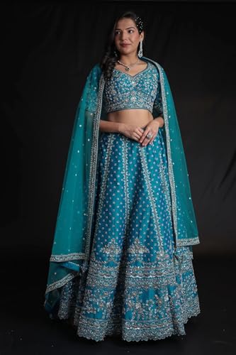 Women's Silk Lehenga with Zardozi and Embroidered work