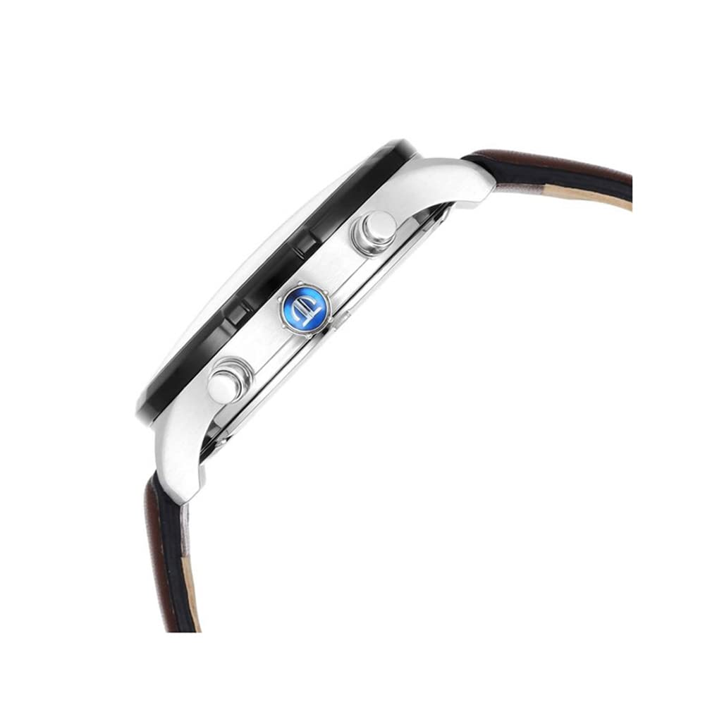 Titan Regalia Maritime White Dial Quartz Multifunction Leather Strap Watch for Men-NS1873KL01