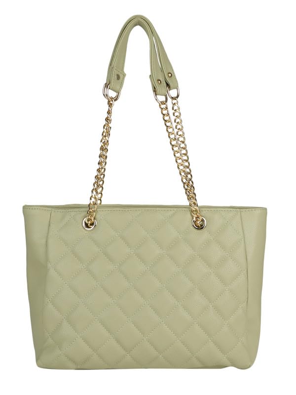 MINI WESST Women's Beautiful Green Solid PU Handheld Bag