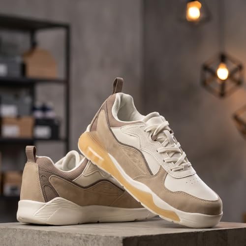Liberty LEAP7X 3877 Beige Sports Lacing Sneakers for Men - 41