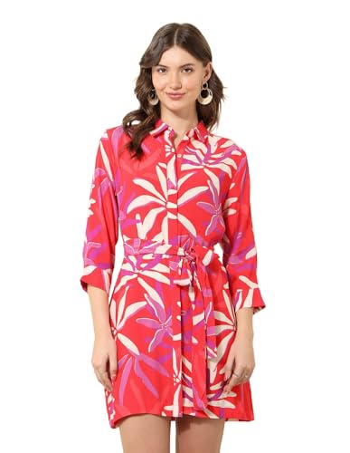U.S. POLO ASSN. Women Floral Printed Shirt Dress (UWSS25DRS164_Multi-Colour_S)