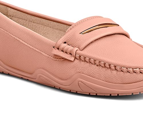 LOUIS STITCH Women’s Premium Pink Slip-On Loafers | Elegant Solid Slip-On Comfort Shoes for Casual and Formal Wear | Slip-On Loafer Shoes for Women | LSLD-BLR-HS01-PK | UK-7