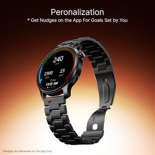 boAt Ultima Prime smartwatch with 1.43” AMOLED Display, AOD, Personalized Fitness Nudges, Functional Crown,100+ Sports Modes, Create Your Own Watchface, smartwatch for man and Woman (Steel Black)
