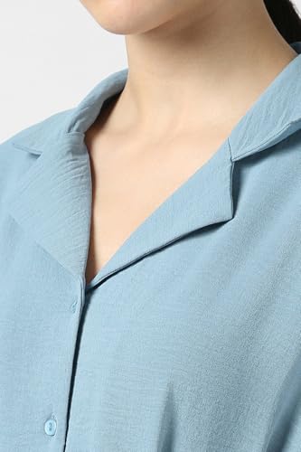 Van Heusen Women's Polyester Modern Calf Length Dress (VWDRFRGF535067_Light Blue
