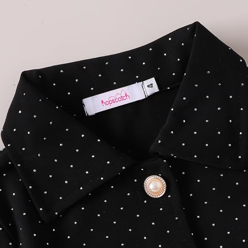Hopscotch Girls Full Sleeves Black 2-Pc Textured Fabric Jacket & Skirt For Ages (3-4 Years)
