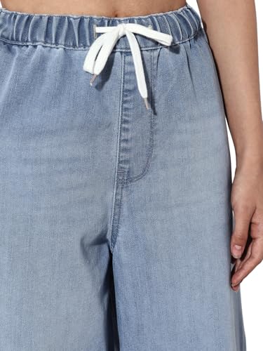 ONLY Women's Loose Fit High Rise Blue Jeans