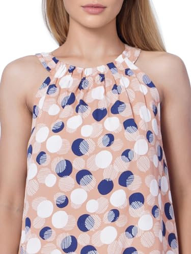 VERO MODA Women's Polka Dots Relaxed Fit T-Shirt (Rosette)