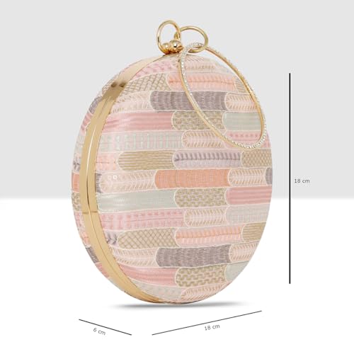 ESBEDA Blush Pastel Weave Clutch For Womens